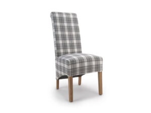 Pair of Shankar Krista Roll Back Herringbone Check Cappuccino Dining Chairs