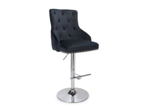Shankar Rocco Brushed Velvet Black Bar Stool