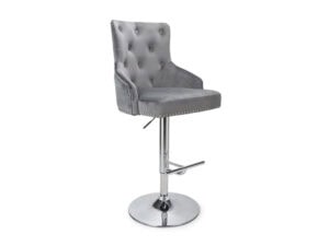 Shankar Rocco Brushed Velvet Grey Bar Stool
