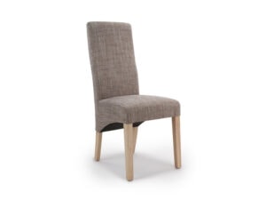 Pair of Shankar Baxter Wave Back Tweed Oatmeal Dining Chairs