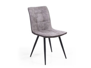 Pair of Shankar Rodeo Suede Effect Light Grey Dining Chairs