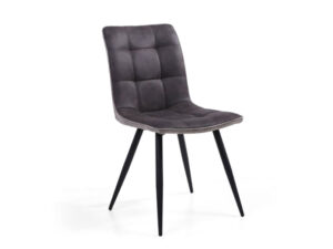 Pair of Shankar Rodeo Suede Effect Dark Grey Dining Chairs