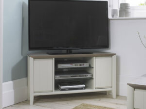 Bentley Designs Bergen Grey Washed Oak & Soft Grey Corner Entertainment Unit