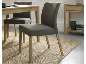 Bentley Designs Bergen Oak Uph Chair - Black Gold Fabric (Pair)