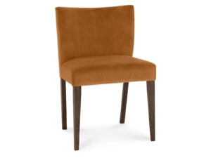 Bentley Designs Turin Dark Oak Low Back Uph Chair - Harvest Pumpkin Velvet Fabric (Pair)