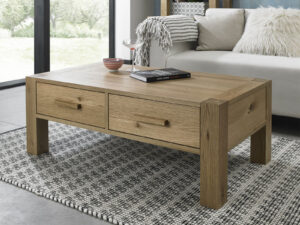 Bentley Designs Turin Light Oak Coffee Table With Drawers