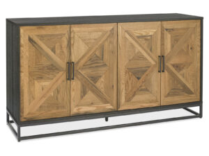 Bentley Designs Indus Rustic Oak Rustic Oak & Peppercorn Wide Sideboard