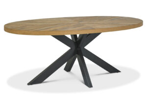 Bentley Designs Ellipse Rustic Oak 6 Seater Dining Table