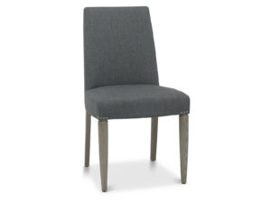 Bentley Designs Monroe Silver Grey Upholstered Chair - Slate Grey Fabric (Pair)