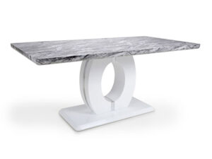 Shankar Neptune Large Marble Effect Grey/White Dining Table