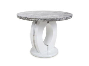 Shankar Neptune Round Marble Effect Grey/White Dining Table
