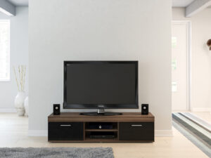 Birlea Edgeware TV Unit in Walnut & Black