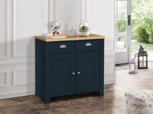 Birlea Highgate 2 Door 2 Drawer Sideboard in Navy Blue And Oak