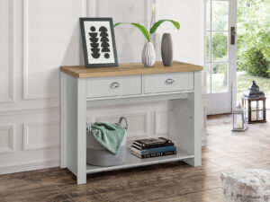 Birlea Highgate 2 Drawer Console Table in Grey And Oak