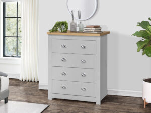 Birlea Highgate Chest - 4 Drawer in Grey And Oak