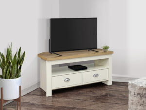 Birlea Highgate Corner Tv Unit in Cream And Oak