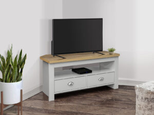 Birlea Highgate Corner Tv Unit in Grey And Oak