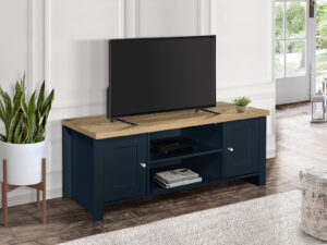 Birlea Highgate Large Tv Unit in Navy Blue And Oak