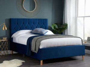 4ft Small Double Birlea Loxley Fabric Bedstead in Blue