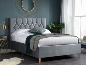 4ft Small Double Birlea Loxley Fabric Bedstead in Grey