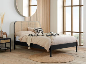 4ft6 Double Birlea Margot Ratten Bedstead in Black