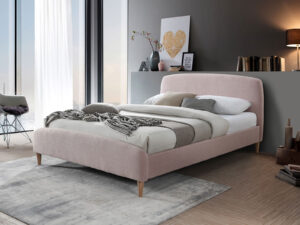 4ft6 Double Birlea Otley Fabric Bedstead Bedstead in Blush Pink