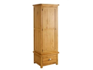 Birlea Woburn 1 Door 1 Drawer Wardrobe in Solid Oak
