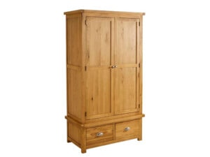 Birlea Woburn 2 Door 2 Drawer Wardrobe in Solid Oak