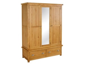 Birlea Woburn 3 Door 2 Drawer Wardrobe in Solid Oak