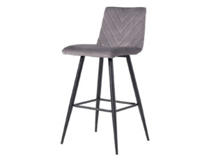 The Furniture Mill Chair Collection Velvet Bar Stool CH64 in Dark Grey Velvet