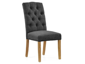 Corndell Global Home Normandy Button Back Upholstered Chair In Charcoal