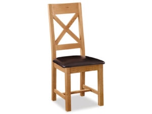 Corndell Global Home Salisbury Cross Back Chair With PU Leather Seat