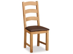 Corndell Global Home Salisbury Lite Ladder Chair With Brown PU Seat