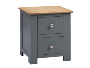 Flintshire Furniture Solid Oak Bedside Cabinet in Heritage Grey
