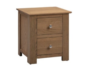 Flintshire Furniture Solid Oak Bedside Cabinet in Smoked Oak