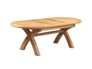 Furniture Mill Blenheim Oak 180/230 Oval Cross Leg Extending Dining Table