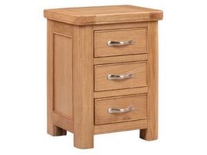 Furniture Mill Blenheim Oak Bedside with 3 Drawers