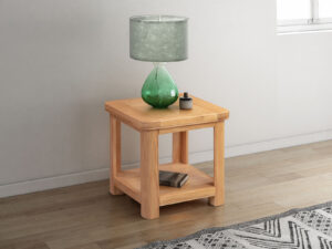 Furniture Mill Blenheim Oak Lamp Table with Shelf