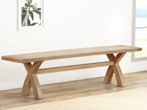 Furniture Mill Hampton Oak Cross Leg Bench