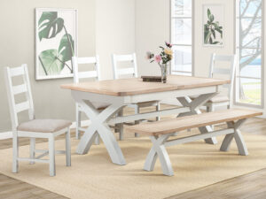 Furniture Mill Hampton Painted 180/240 Cross Leg Extending Dining Table