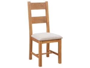 Furniture Mill Langley Pair of Rustic Chairs - PU Seat Pad
