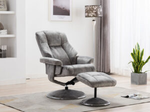 GFA Denver Swivel Recliner & Footstoolin Elephant
