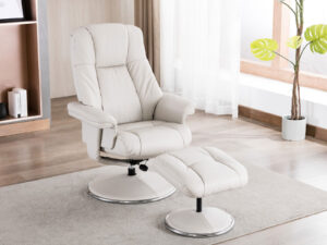 GFA Denver Swivel Recliner & Footstoolin Mushroom Leather