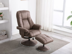 GFA Denver Swivel Recliner & Footstoolin Pecan