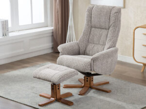 GFA Florida Swivel Recliner & Footstoolin Wheat Fabric