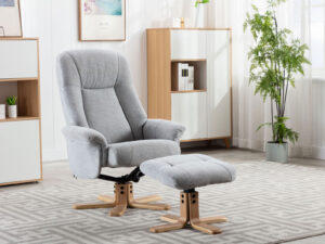 GFA Hawaii Swivel Recliner & Footstool in Lille Cloud Fabric