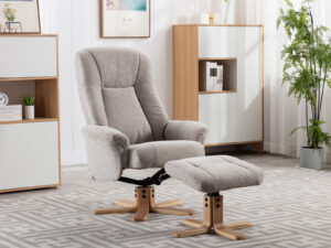 GFA Hawaii Swivel Recliner & Footstool in Lille Sand Fabric