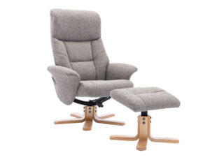 GFA Marseille Swivel Recliner & Footstoolin Fossil Fabric