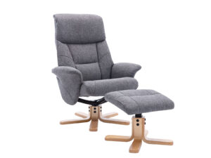 GFA Marseille Swivel Recliner & Footstoolin Slate Fabric