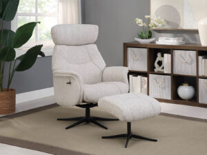 GFA Murcia Swivel Recliner & Footstool in Desert Sand Fabric